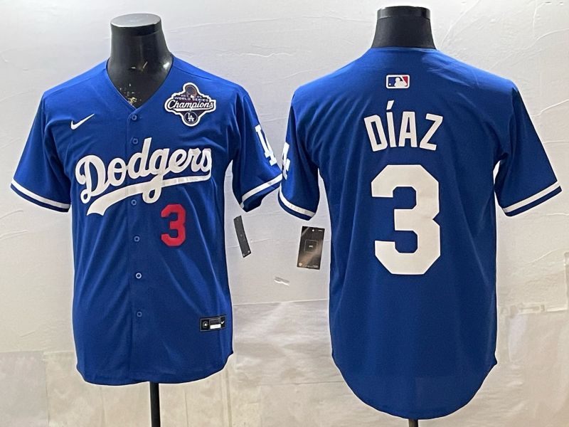 Men 2026 Los Angeles Dodgers #3 Diaz Blue Game Nike MLB Jersey style 007->los angeles dodgers->MLB Jersey